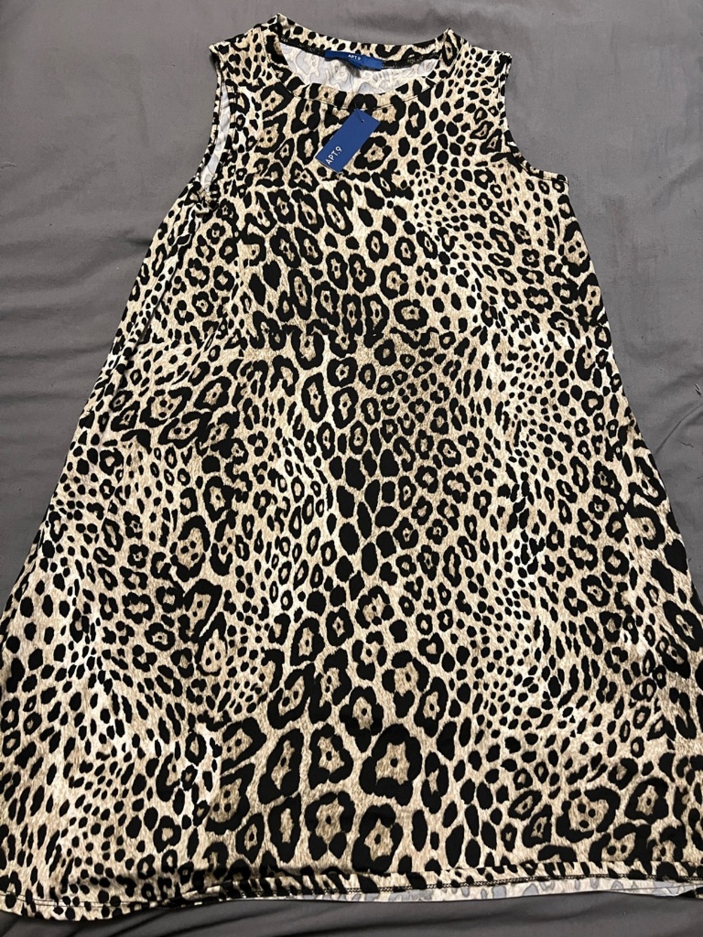Apt. 9 Leopard Print A-Line Skirt Dress - Beige & Black